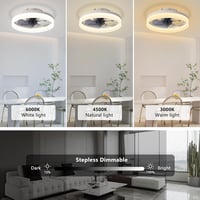 MOSSCO Mennyezeti Ventilátor LED Világítással - Távirányítós, Szabályozható Fényerő, 3 Színhőmérséklet, 6 Fokozat, Csendes Működés, Fehér, 4 9