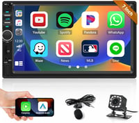 Univerzális 7" Érintőképernyős Autórádió 2 DIN Bluetooth CarPlay Android Tükrözés FM USB Tolatókamerával Kormányvezérléssel 1