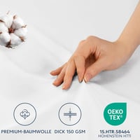 Dreamzie Párnahuzat 40x60 cm (2 db) - 100% Jersey Pamut, Fehér, Hipoallergén, Tartós, Mosógépben Mosható 3