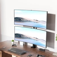 Pro Monitor tartó 2 monitorhoz egymás felett, 24-57 hüvelykes lapos és ívelt képernyőkhöz, 2-27 kg teherbírás karonként, állítható magasság, VES 8