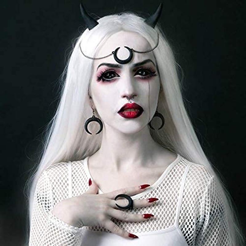 Colorfulpanda Fehér Hosszú Egyenes Paróka 80 cm - Középen Választott Hőálló Műhaj Cosplay Jelmezekhez, Fesztiválokra és Hétköznapi Viseletre