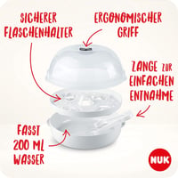 NUK Micro Express Plus Mikrohullámú Cumisüveg Sterilizáló - Gyors Fertőtlenítés 5 Percen Belül, Fehér, 570g, Babáknak 5