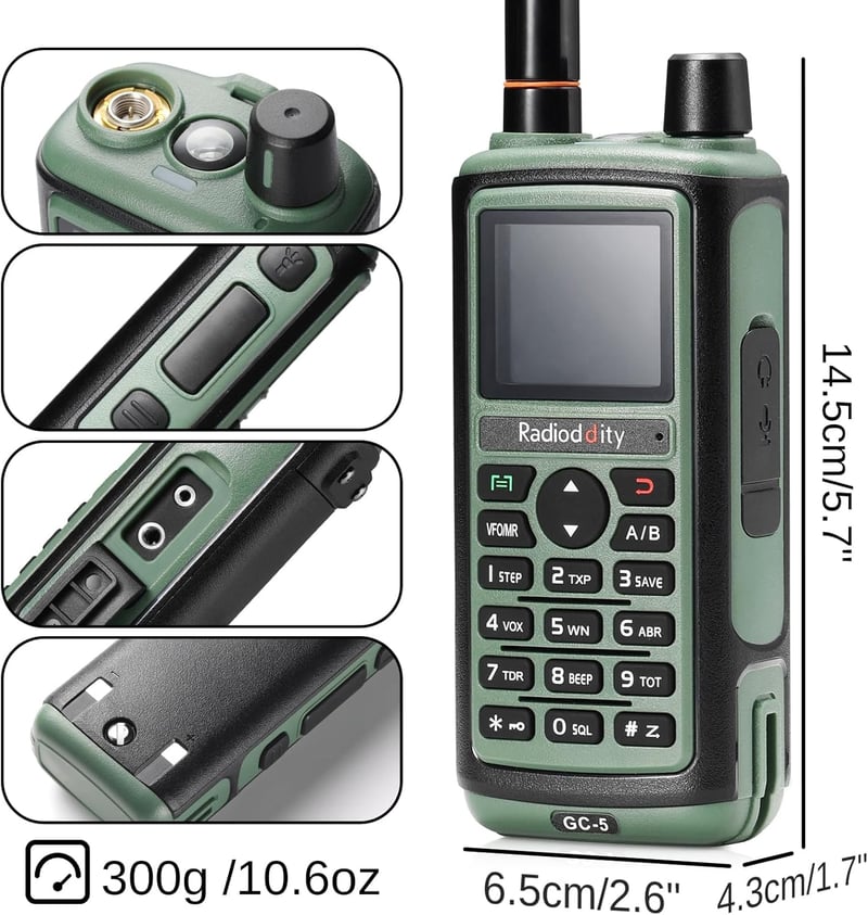 Radioddity GC-5 kétsávos amatőr walkie-talkie, 999 csatorna, nagy hatótáv