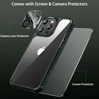 iPhone 14 Pro Max Ütésálló Védőtok Képernyő- és Kameravédővel - Zöld 8