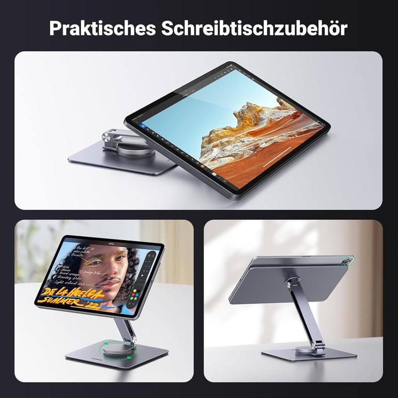 UGREEN Mágneses iPad Tartó - Forgatható Asztali Állvány Pro/Air M2 Modellekhez