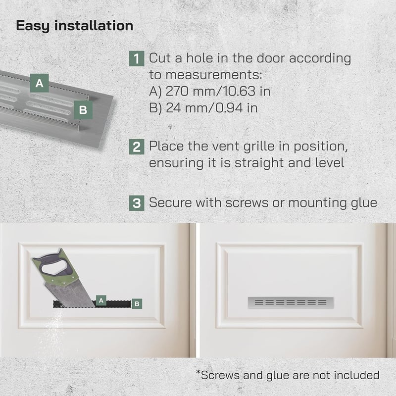 Vent Systems Alumínium Szellőzőrács 40x300 mm - Ezüst Légbeömlő Nyílás Beltéri/Kültéri Használatra, Fűtés-Hűtés Rendszerekhez