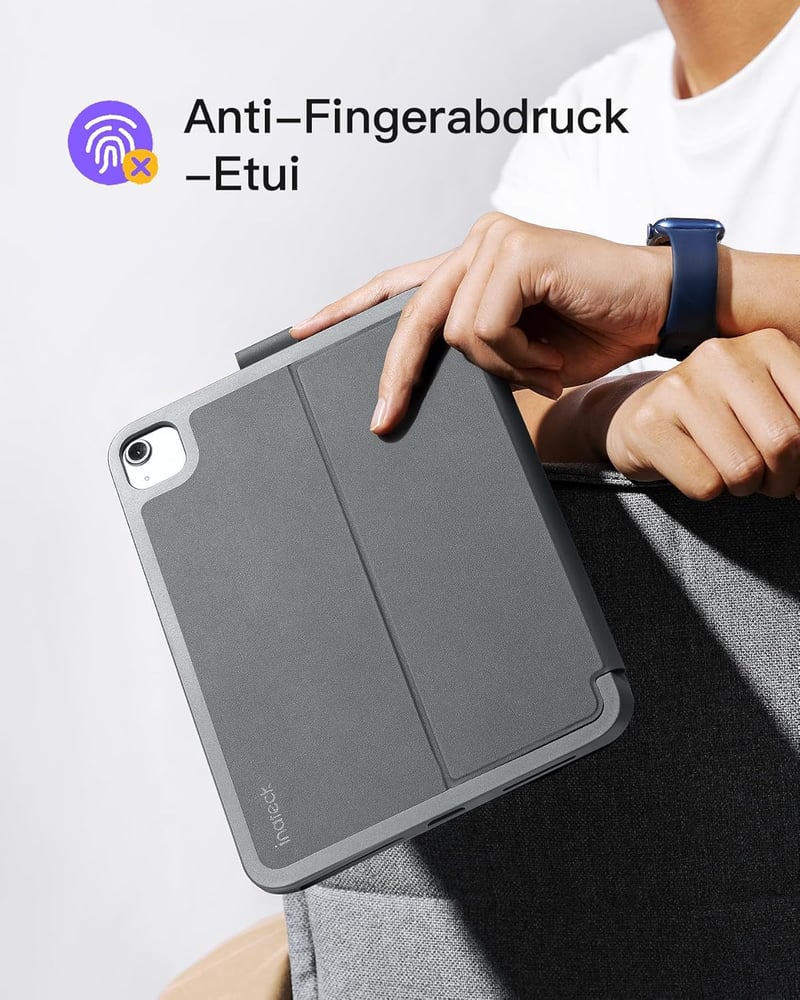 Inateck ultrakönnyű iPad billentyűzetes tok - 10. gen, Air 5/4, Pro 11 - QWERTZ