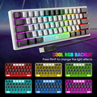 Redragon Mini 60% RGB Gamer Billentyűzet, Fehér-Fekete, 62 Gombos, PC/Mac 4