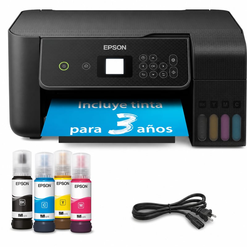 Imprimantă multifuncțională Epson EcoTank ET-2870 A4 cu rezervor de cerneală, Wi-Fi, copiere, scanare, LCD — produs utilizat (stare: vezi a 2-a imagine)