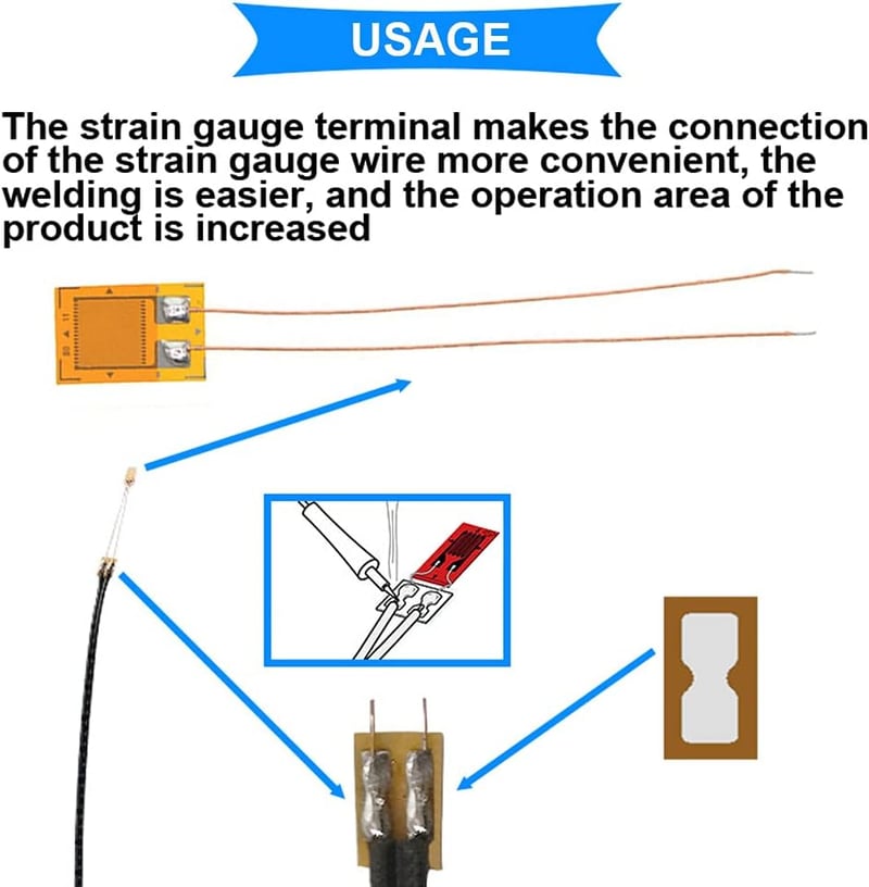 Youmile BE120-5AA 120 ohm Nagypontosságú Nyomásérzékelő Feszültségmérő Szenzor Fólia - Terhelésmérő Cellákhoz, 10 db Csatlakozóval, Elektrom