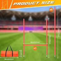 ZPONEED 12-dielna súprava nastaviteľných slalomových tyčí na futbalový tréning – oranžová 3