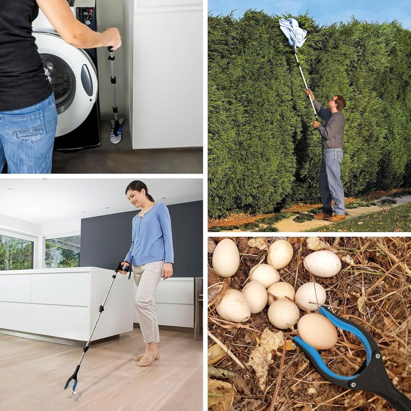 Housolution 110 cm Összecsukható Nyújtókar - Mágneses Végű, 360° Forgófejű Alumínium Felszedő Eszköz Időseknek, Gyerekeknek Kertbe és Hullad