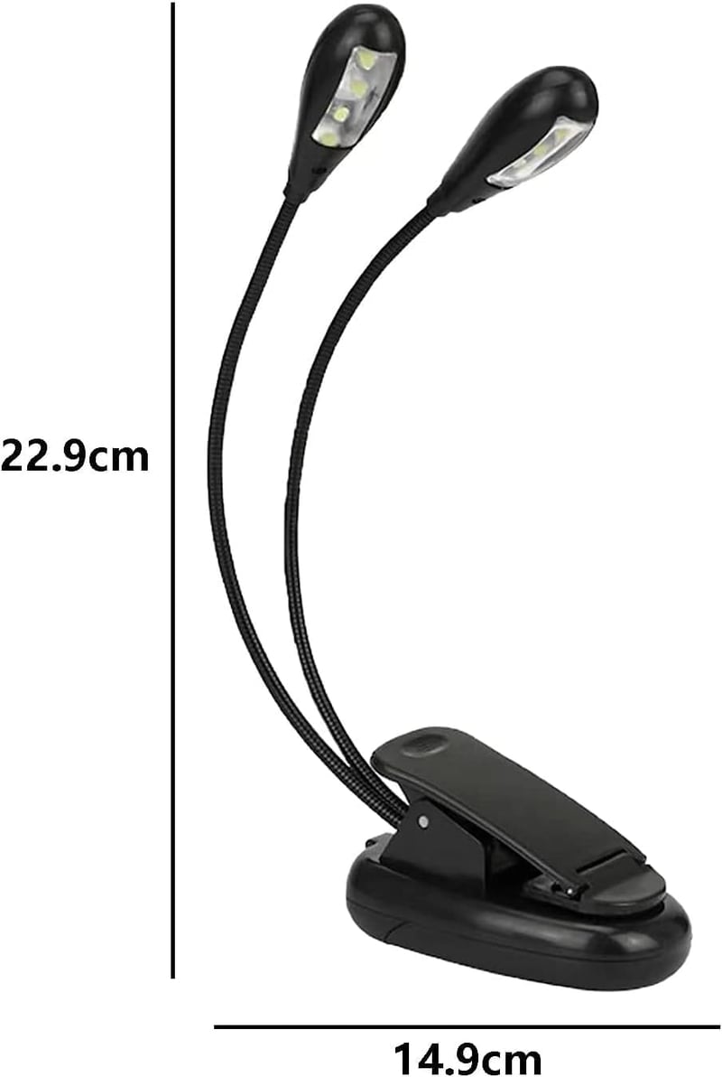 CAM2 Kottaállvány LED Lámpa 8 LED-del, 2 Fokozatú Állítható Fényerő, USB Kábellel, Zongoraállványhoz, Íróasztalhoz Használható Flexibilis Ha