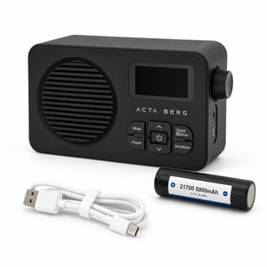 Radio DAB+ Acta Berg cu baterie detașabilă de 5000 mAh, Bluetooth — defect, pentru piese: difuzorul nu funcționează (stare: vezi poza a 2-a)