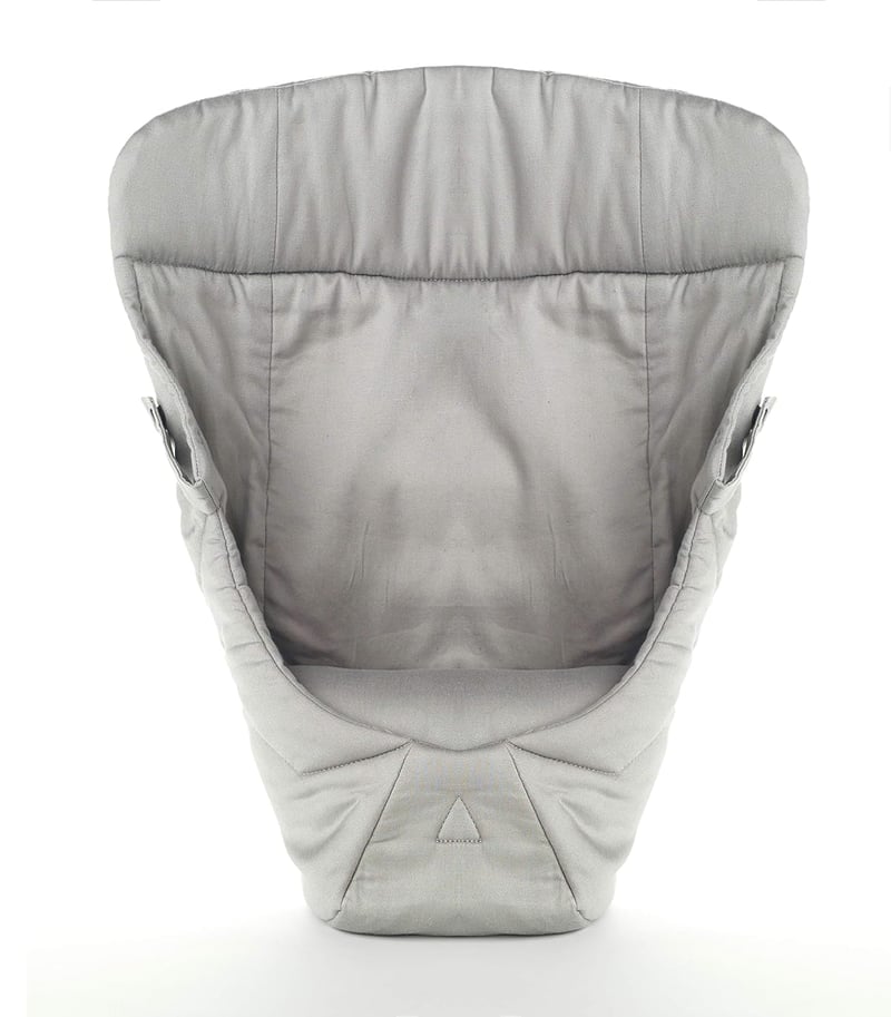Ergobaby Újszülött Betét Original Collection - Szürke Pamut Babahordozó Kiegészítő 3,2-5,5 kg Babáknak, Géppel Mosható