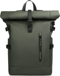 hk Rolltop Vízálló Hátizsák 27L - 15,6" Laptoptartóval, USB Porttal, Lopásbiztos Kialakítás, Unisex Városi Táska Egyetemre, Utazáshoz, Zöld 1