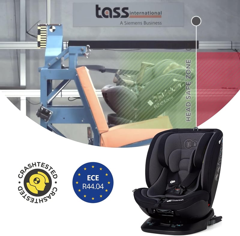 Kinderkraft Xpedition 360° Forgatható Gyerekülés, Isofix Rögzítéssel, 0-36 kg, 7 Pozíciós Dönthetőség, 5-Pontos Biztonsági Öv, Fekete