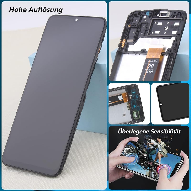 RongZy Samsung Galaxy A13 4G/A135F/A137 Kijelző Csere Érintőképernyővel - Fekete Kerettel + Szerszámkészlet Telefonjavításhoz