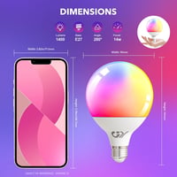 GY Alexa-kompatibilis E27 RGB okosizzó, 14W, Google Home-mal is működik - 1 pc., Wifi-g150-23w 2