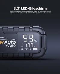 YaberAuto 6000A Autós Indításrásegítő Powerbank, 26800mAh, 65W USB-C PD, 600 Lumen LED Lámpa, Benzin és 12L Dízel Motorokhoz 4