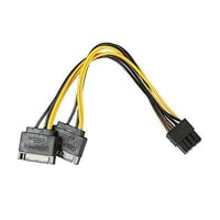LeHang 4db 15 tűs SATA-PCI-E videokártya tápkábel elosztó, 15 cm 1