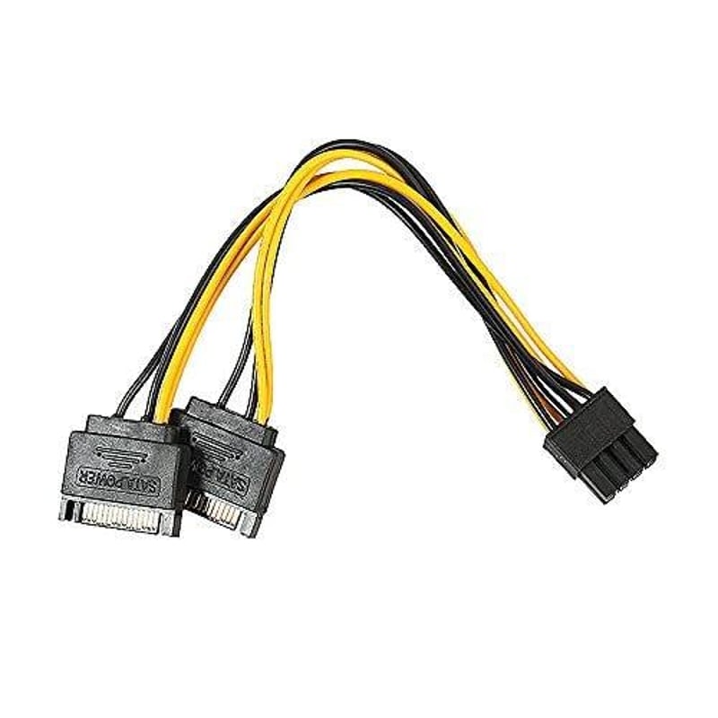 LeHang 4db 15 tűs SATA-PCI-E videokártya tápkábel elosztó, 15 cm