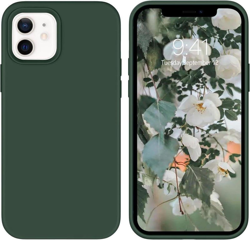 iPhone 12/12 Pro Zöld Szilikon Tok Mikroszálas Béléssel - Újracsomagolt