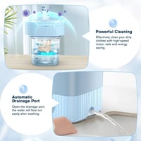 Bubbacare Összehajtható Mini Mosógép 10L - Hordozható Kompakt Mosóeszköz Fehérneműhöz, Bébi Ruhákhoz - Energiatakarékos Érintőképernyős Kemp 4