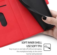 Xiaomi 12T/Pro 5G Piros Bőrtok Kártyatartóval és Állvánnyal 7