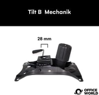 Placă de bază mecanică pentru scaun de birou OfficeWorld, placă metalică basculantă Tilt-B cu capacitate portantă de 200 kg, piesă de schimb scaun pivotant cu piston pe gaz reglabil Topstar, Ikea Ko 4