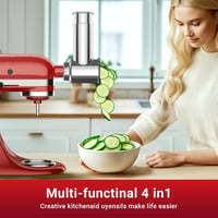 GVODE KitchenAid Mixer Szeletelő és Reszelő Adapter 4 Rozsdamentes Pengével 8