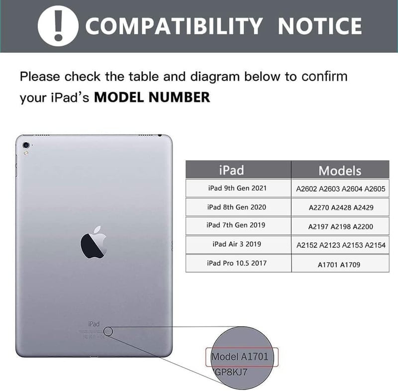 iPad 10.2 Bluetooth billentyűzetes tok - KBCASE spanyol kiosztású, levehető, 9./8./7. generációhoz