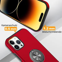 Apple iPhone 14 Pro Piros Mágneses Gyűrűs Szilikon Védőtok 7