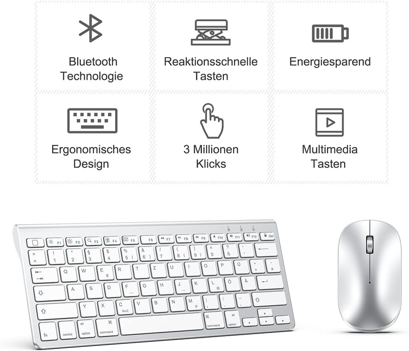 OMOTON rózsaarany Bluetooth billentyűzet, kompakt méretű