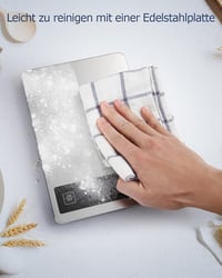 Drcowu Digitális Konyhai Mérleg 15kg - Vízálló LCD Kijelzős Ételmérleg 1g Pontossággal, Rozsdamentes Acél, Érintőgombos Tára Funkcióval 6