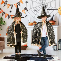 Gyerek Varázsló Köpeny Kalappal - Halloween Boszorkány Jelmez 7