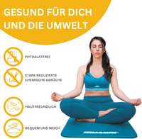 Muawo Prémium Fitness Matrac - Extra Vastag (1,5 cm) és Hosszú (190 cm) Csúszásmentes Jóga és Tornaszőnyeg, Sötétkék, NBR Habból,  3