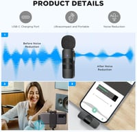 BOYA BY-V10 USB-C vezeték nélküli mini csíptetős mikrofon Android/iPhone15/laptop-hoz 7