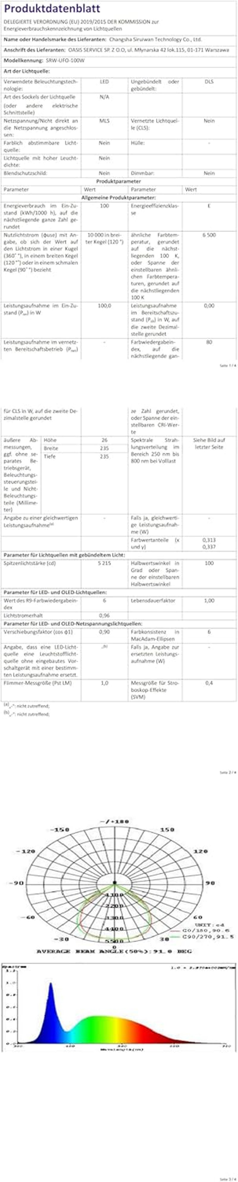 Fosingut 100W UFO LED Csarnokvilágítás - 144 LED, 10000lm, 6500K Hideg Fehér, IP65 Vízálló Ipari Lámpa Műhelyekbe, Gyárakba, Garázsokba