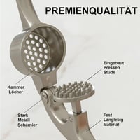 Rozsdamentes acél fokhagymaprés és diótörő csúszásmentes markolattal - 2 az 1-ben multifunkciós konyhai eszköz 2