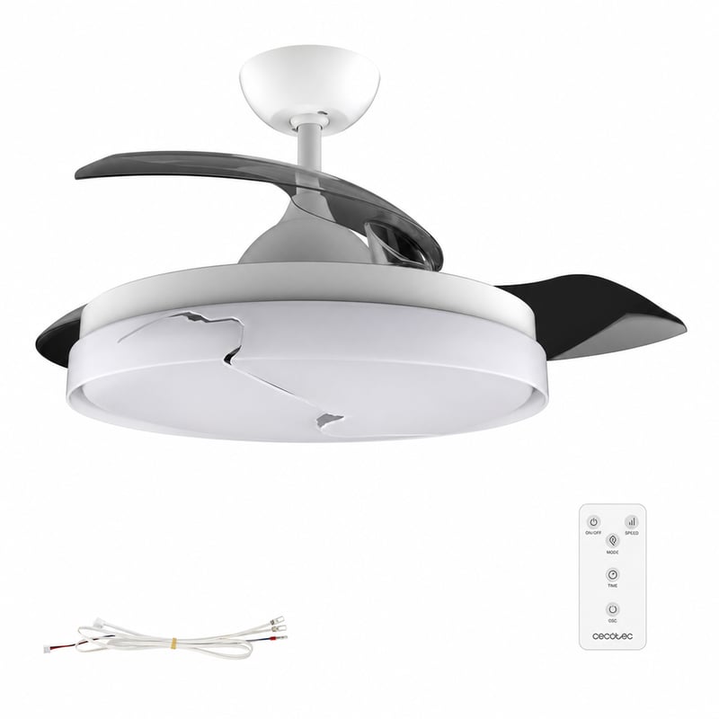 Stropni ventilator sa svjetiljkom Cecotec EnergySilence Aero 4280, 106 cm, 40 W — neispravan, djelomično radi: slomljen poklopac (stanje: vidi 2. sliku)