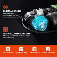 Elektromos SUP pumpa 20PSI - Hordozható, kétfokozatú, LCD-s felfújó narancssárga 2