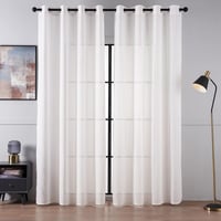 Topfinel Perdea Semitransparentă Albă pentru Dormitor și Living - 225x140 cm 2