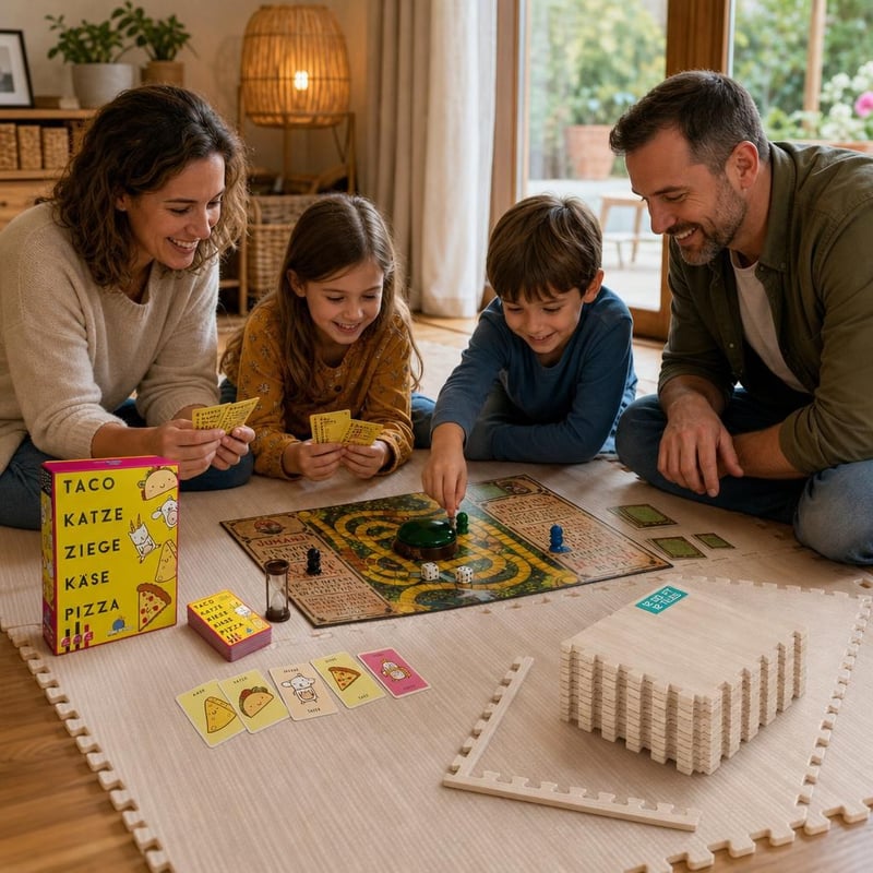 Pachet Jocuri de Familie: Taco Cat + Jumanji + 12 piese puzzle EVA