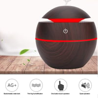 Akozon Gömb Alakú USB Párásító Diffúzor - Csendes Légtisztító Otthonra és Irodába - 130ml Tartály, Automata Kikapcsolás, Sötét Fa Mintázat 6