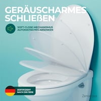 BMS International Ovális Fehér WC Ülőke Duroplast Anyagból, Antibakteriális Bevonattal és Prémium Lassú Záródású Mechanizmussal 3