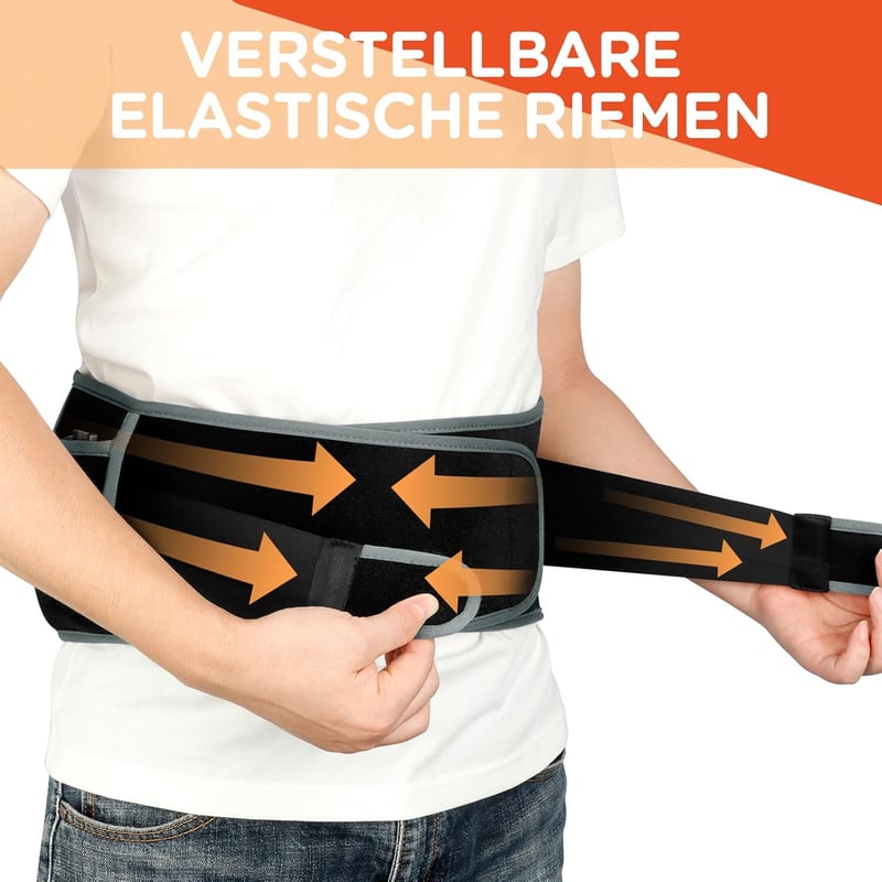 Comfytemp Vezeték Nélküli Derékfűtő Öv Vibrációs Masszázzsal - 155x20 cm, 3 Hőfokszint, 5000 mAh Akkumulátor, Állítható Feszesség, USB