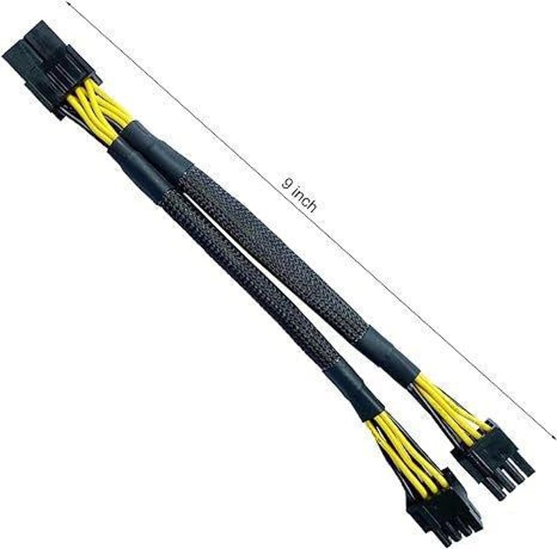 AMANGNY GPU Tápkábel Elosztó - 8 Pin Női to 2x 8(6+2) Pin Férfi VGA Adapter