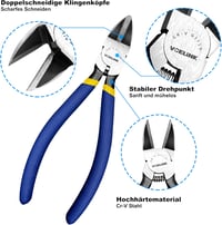 VCELINK GJ719 Oldalcsípő Fogó 6" - Elektronikai Munkákhoz, Modellezéshez, Kábelkötegelőkhöz, Áramkörökhöz és Hálózati Kábelekhez - Króm-Vaná 2