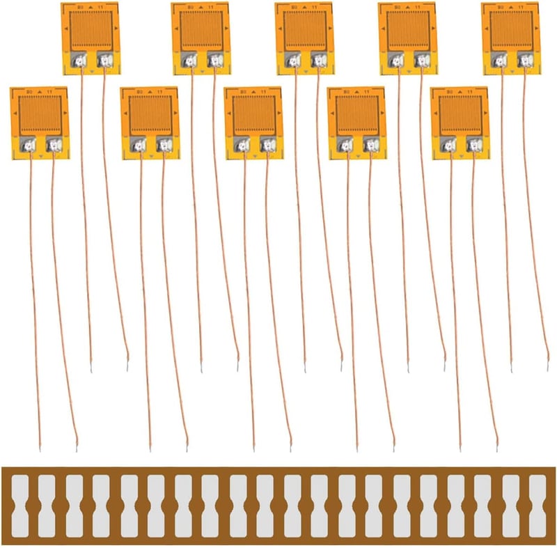 Youmile BE120-5AA 120 ohm Nagypontosságú Nyomásérzékelő Feszültségmérő Szenzor Fólia - Terhelésmérő Cellákhoz, 10 db Csatlakozóval, Elektrom